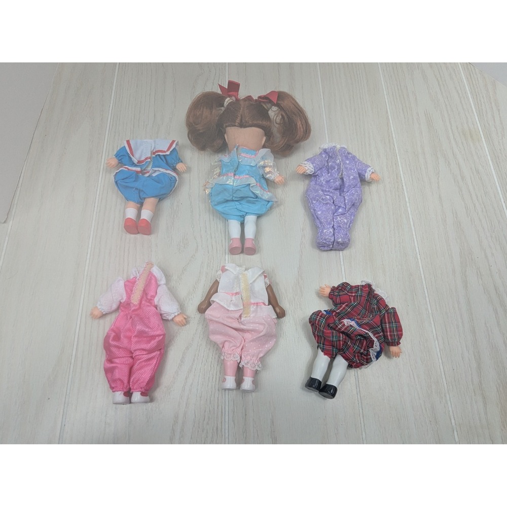 Playskool Sweetie Pops Doll Brown Hair Vintage 6 Outfits attached hands feet - Picture 12 of 13